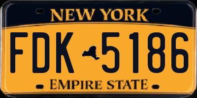 NY license plate FDK5186