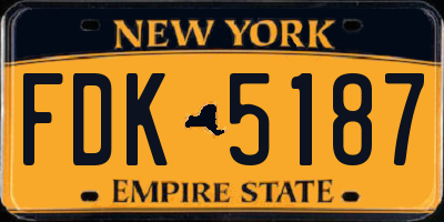 NY license plate FDK5187