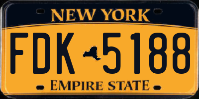 NY license plate FDK5188