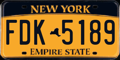 NY license plate FDK5189