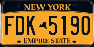 NY license plate FDK5190
