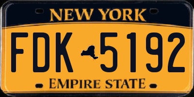 NY license plate FDK5192