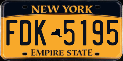 NY license plate FDK5195
