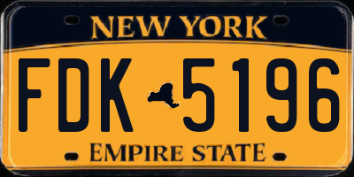 NY license plate FDK5196