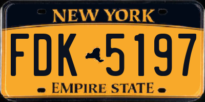 NY license plate FDK5197