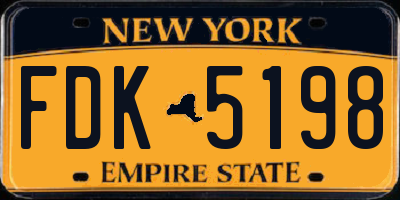 NY license plate FDK5198