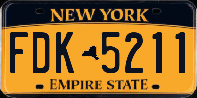 NY license plate FDK5211