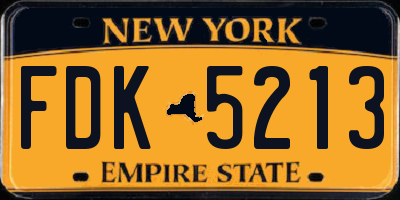 NY license plate FDK5213