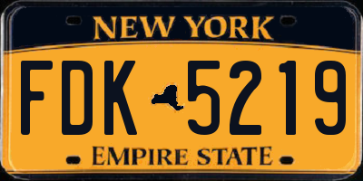 NY license plate FDK5219