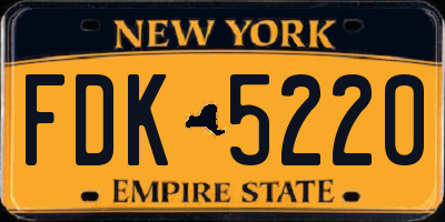 NY license plate FDK5220