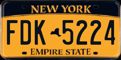 NY license plate FDK5224