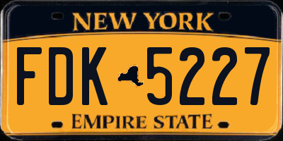 NY license plate FDK5227