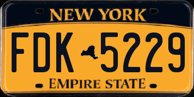 NY license plate FDK5229