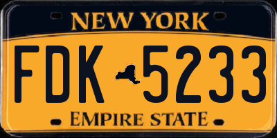 NY license plate FDK5233