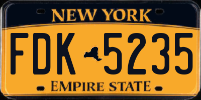 NY license plate FDK5235
