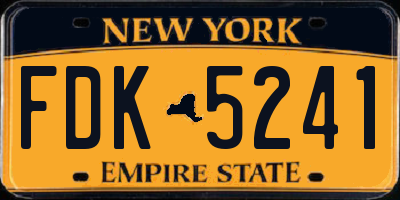 NY license plate FDK5241