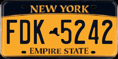 NY license plate FDK5242