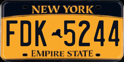 NY license plate FDK5244