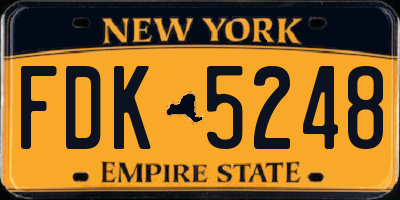 NY license plate FDK5248