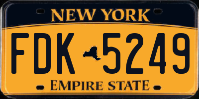 NY license plate FDK5249