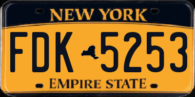 NY license plate FDK5253