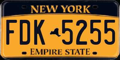NY license plate FDK5255