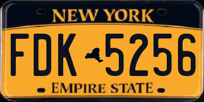 NY license plate FDK5256