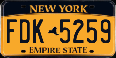 NY license plate FDK5259