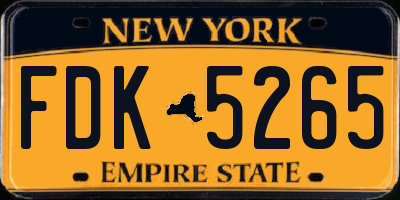 NY license plate FDK5265
