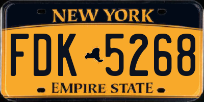 NY license plate FDK5268