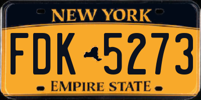 NY license plate FDK5273