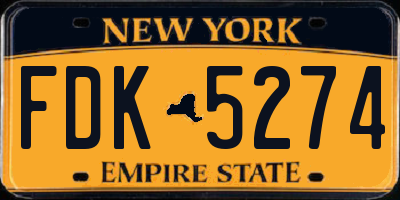 NY license plate FDK5274