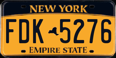 NY license plate FDK5276