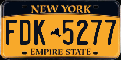 NY license plate FDK5277
