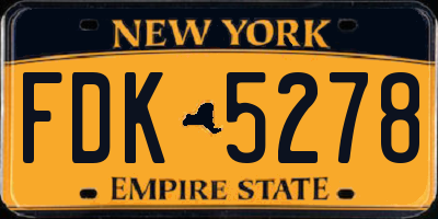 NY license plate FDK5278