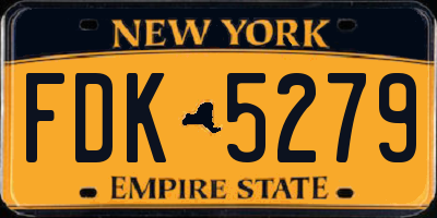NY license plate FDK5279