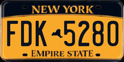 NY license plate FDK5280