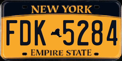 NY license plate FDK5284