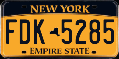 NY license plate FDK5285