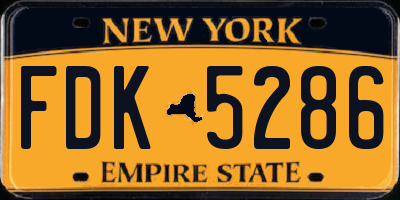 NY license plate FDK5286