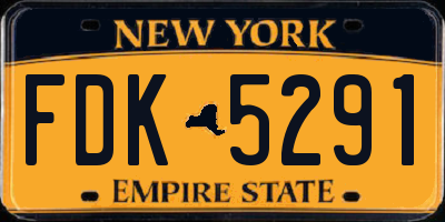 NY license plate FDK5291