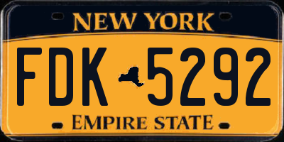 NY license plate FDK5292