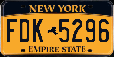 NY license plate FDK5296