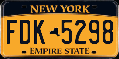 NY license plate FDK5298