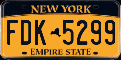 NY license plate FDK5299