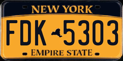 NY license plate FDK5303