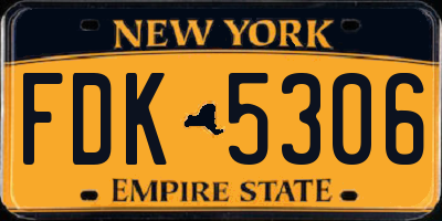 NY license plate FDK5306