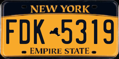 NY license plate FDK5319