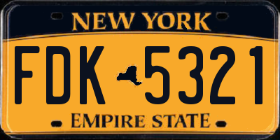 NY license plate FDK5321