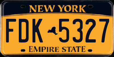 NY license plate FDK5327
